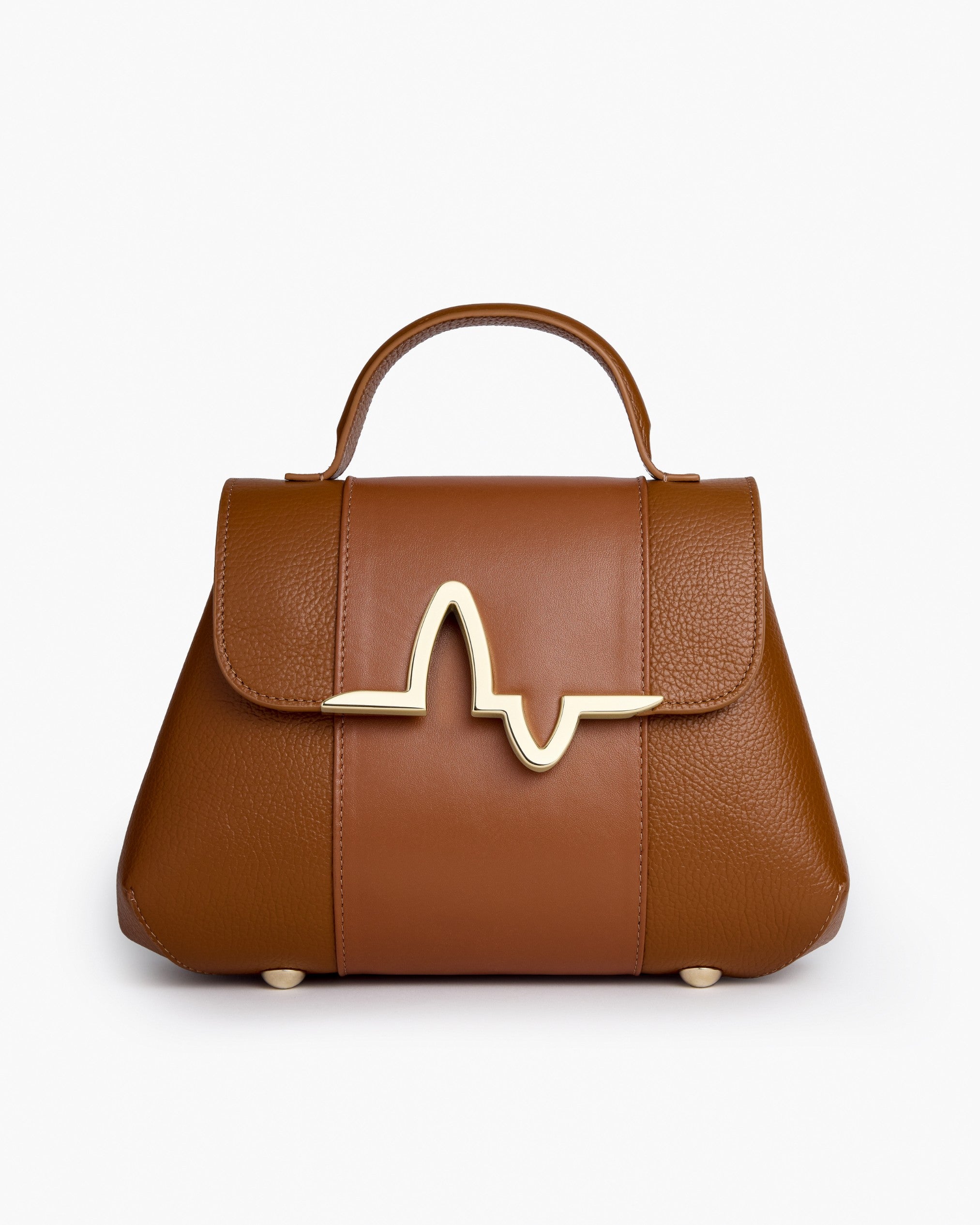 Sac de ville NIGI cannelle vue face sur fond blanc