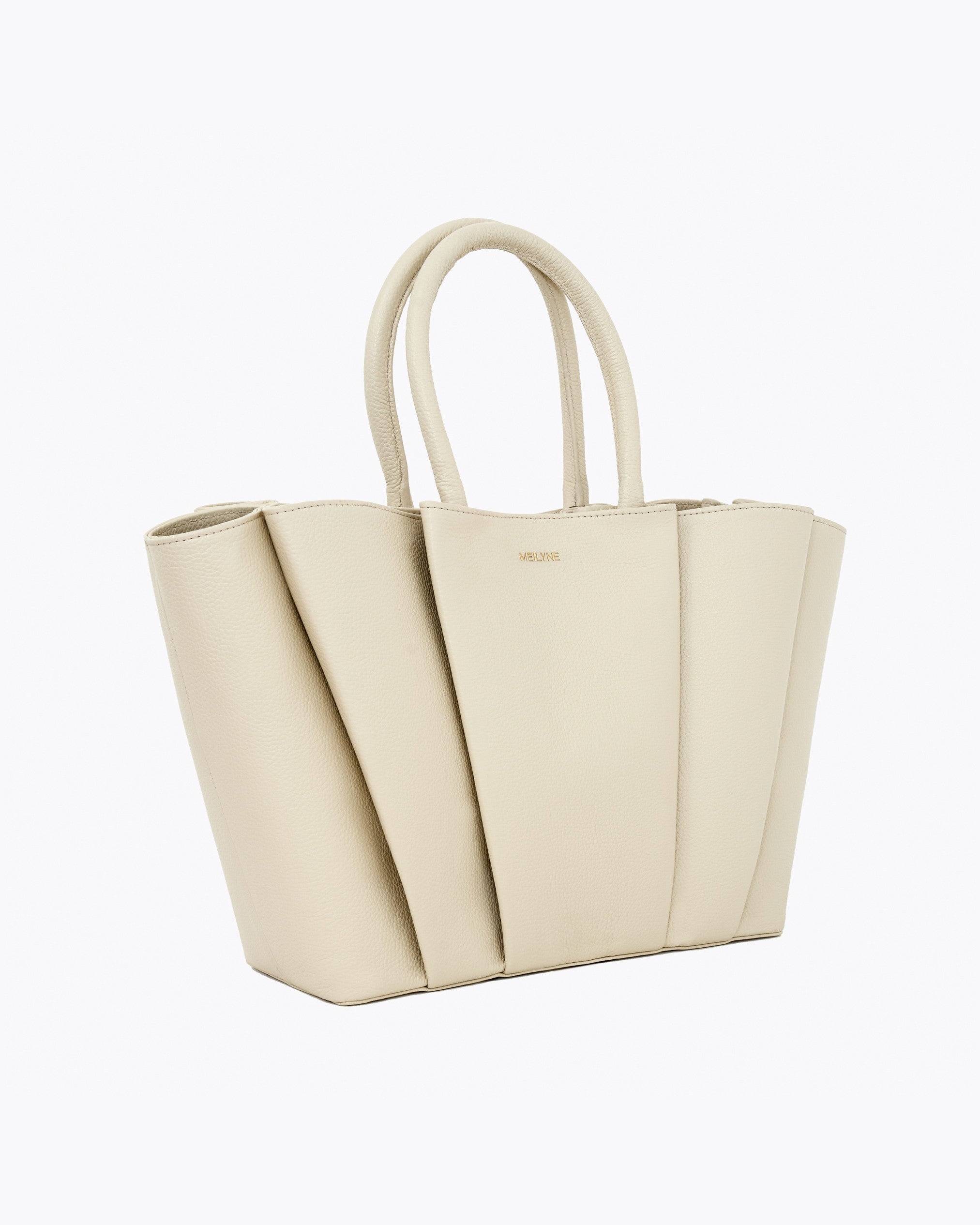 Sac cabas OZI Crème vue 3/4 sur fond blanc