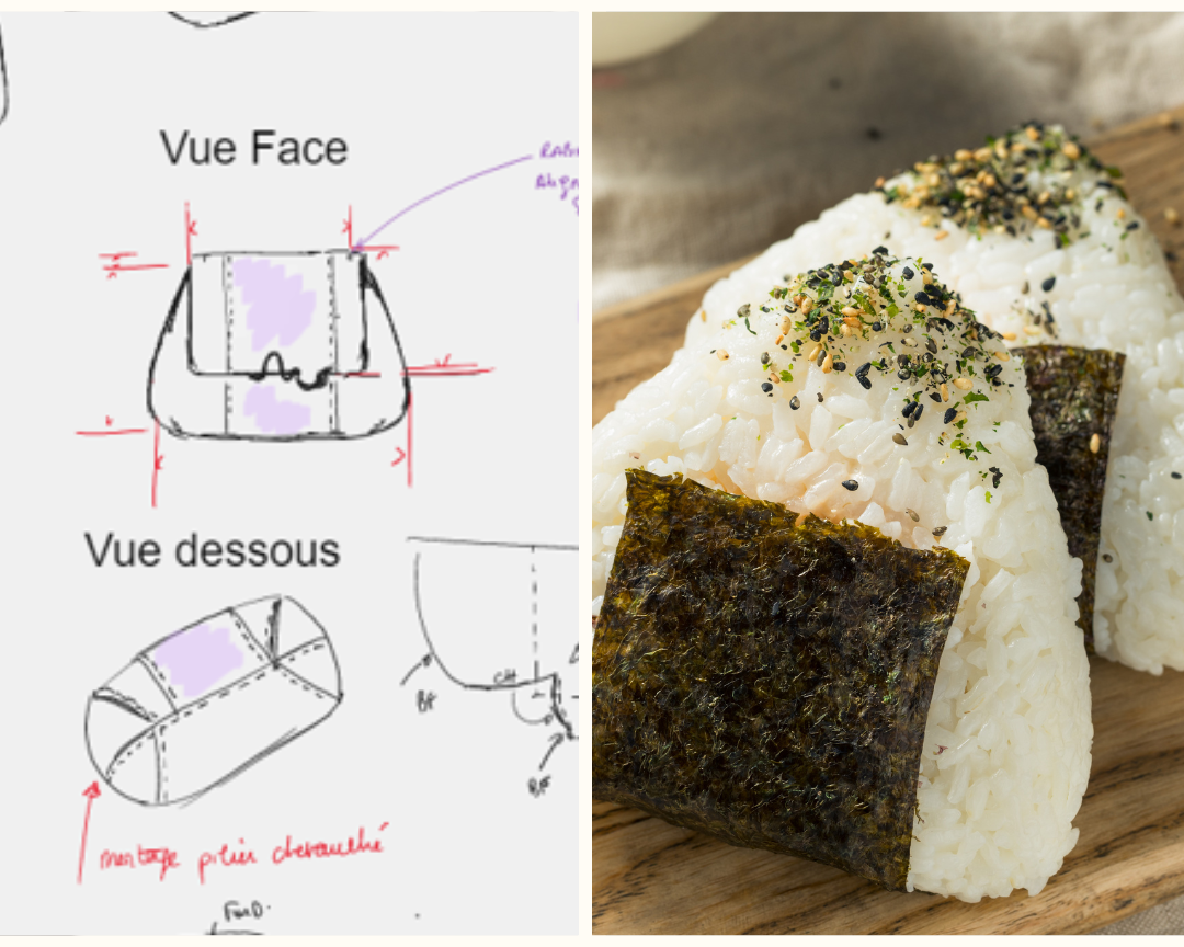 Trois lignes, un angle inspiré de l'onigiri.